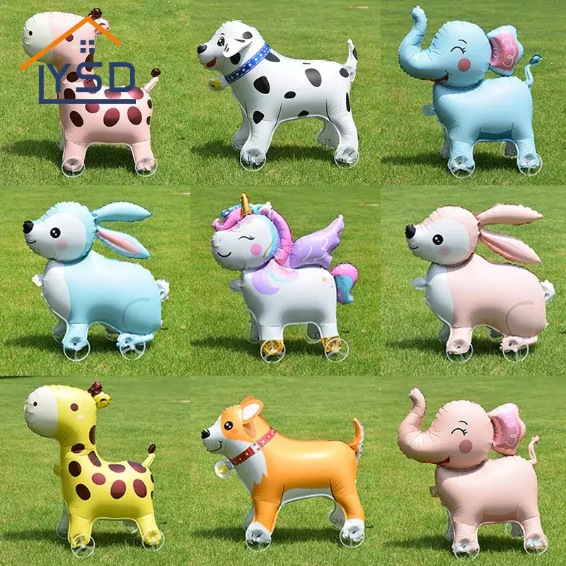 2025 Νέο περπάτημα Wheeled Animal 3d Foil Balloon Παιδικό Μπαλόνι