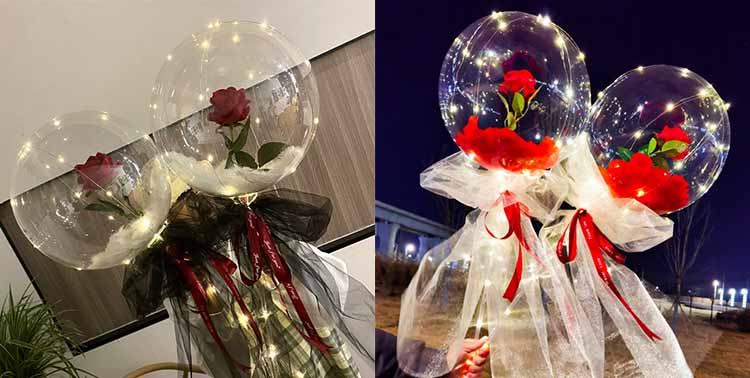 bobo balloon with flowers